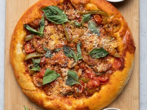 Upside-Down Deep-Dish Skillet Pizza - A Family Feast®