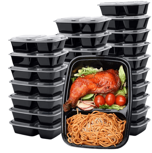 Meal Prep Containers with Lids - 2 Compartment /30 oz