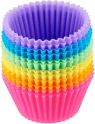 rainbow colored silicone cupcake liners