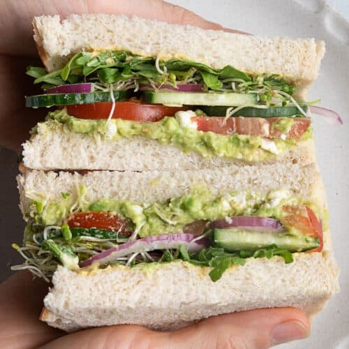 Vegetarian Avocado Sandwich.