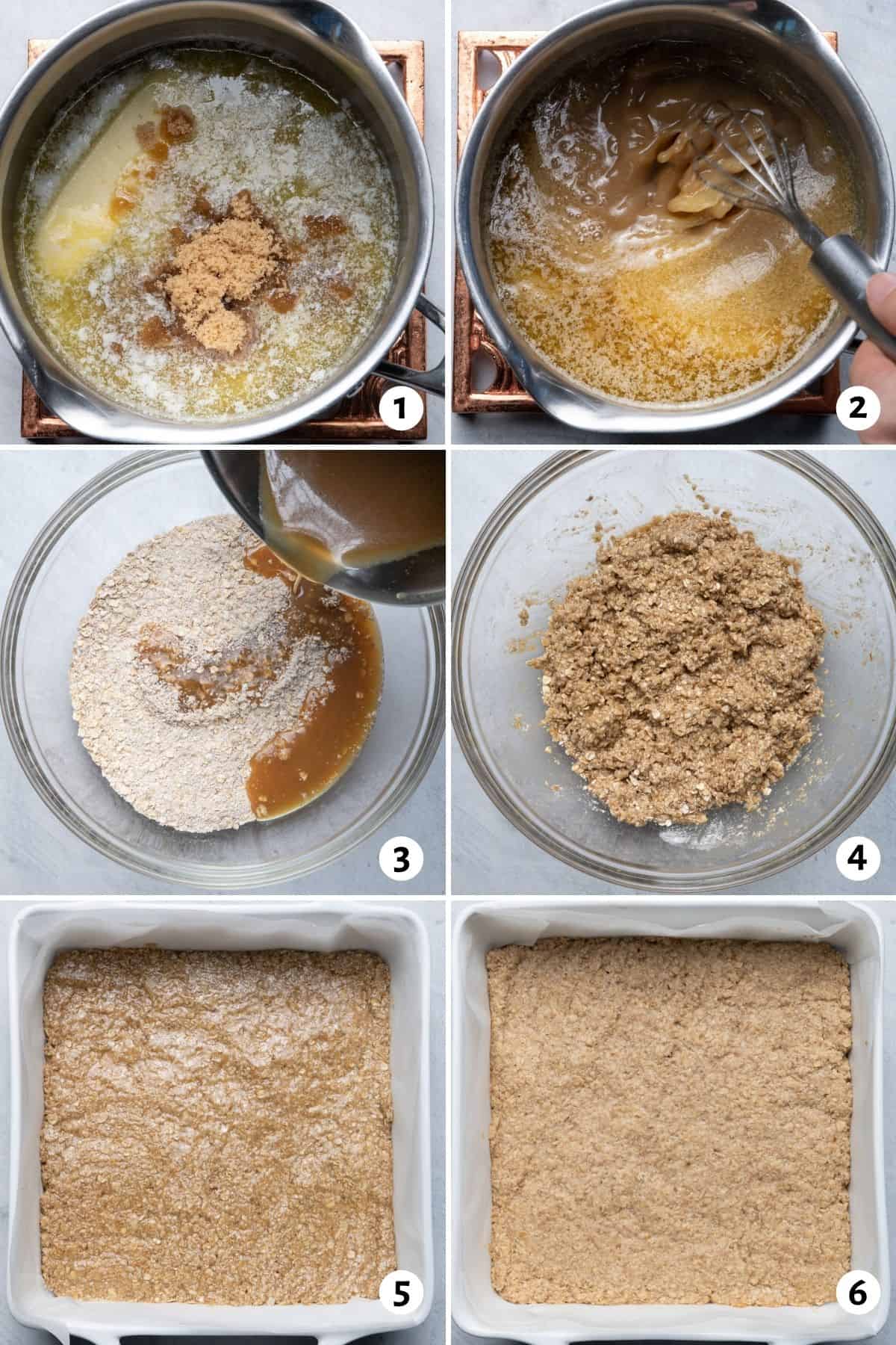 6 image collage to show how to make the recipe