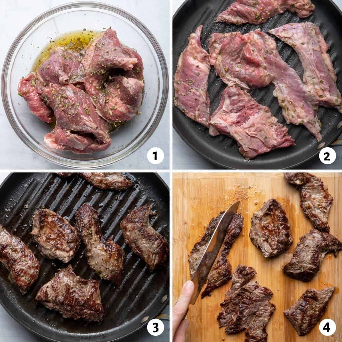 4 image collage to show how to make the recipe