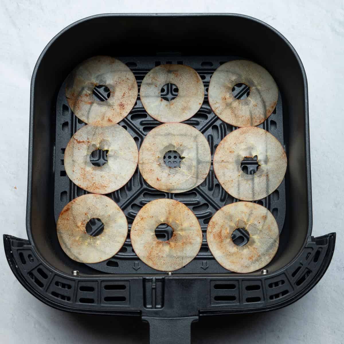 Apples before cooking in the air fryer.