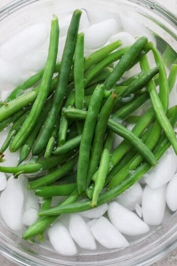 Green beans being blanched.
