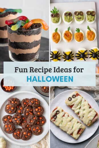 Round up featured image for Halloween recipes.