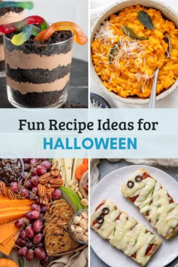 Round up featured image for Halloween recipes.