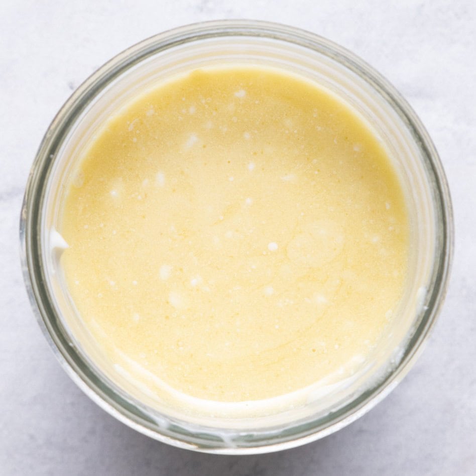 Dressing ingredients after mixed.