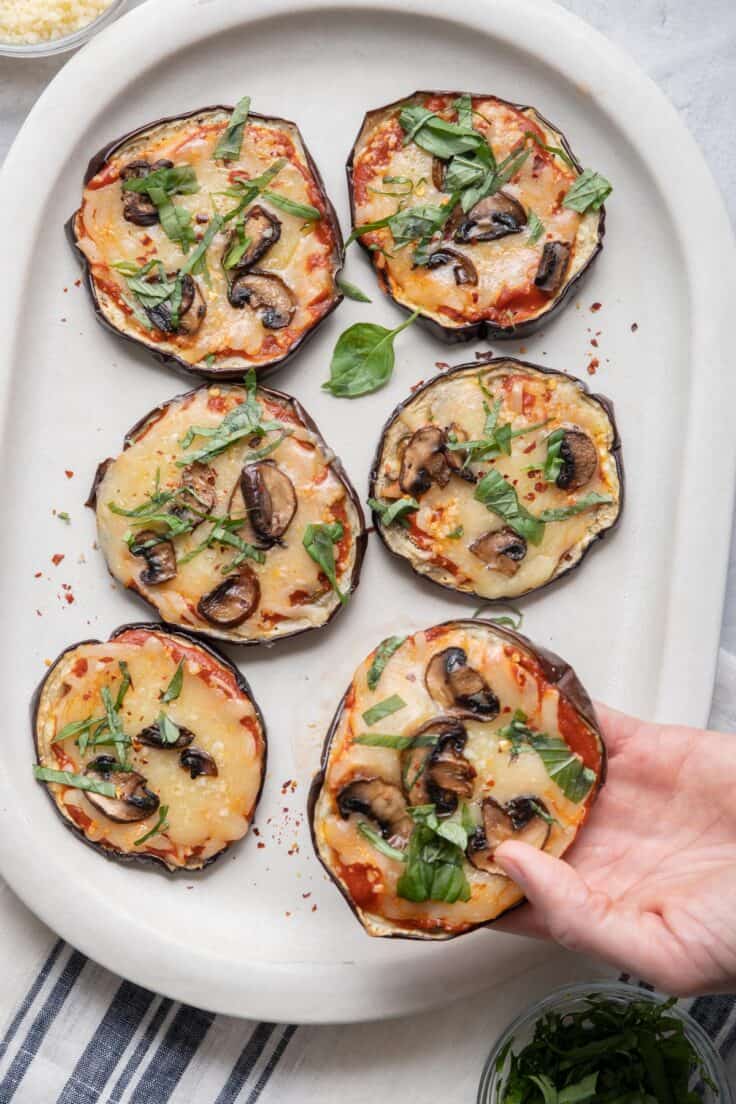 Eggplant Pizza {Low Carb Recipe} - Feel Good Foodie