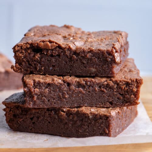 Stack of 3 greek yogurt brownies