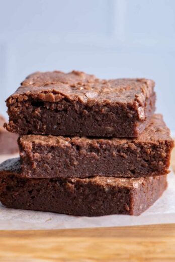 Stack of 3 greek yogurt brownies