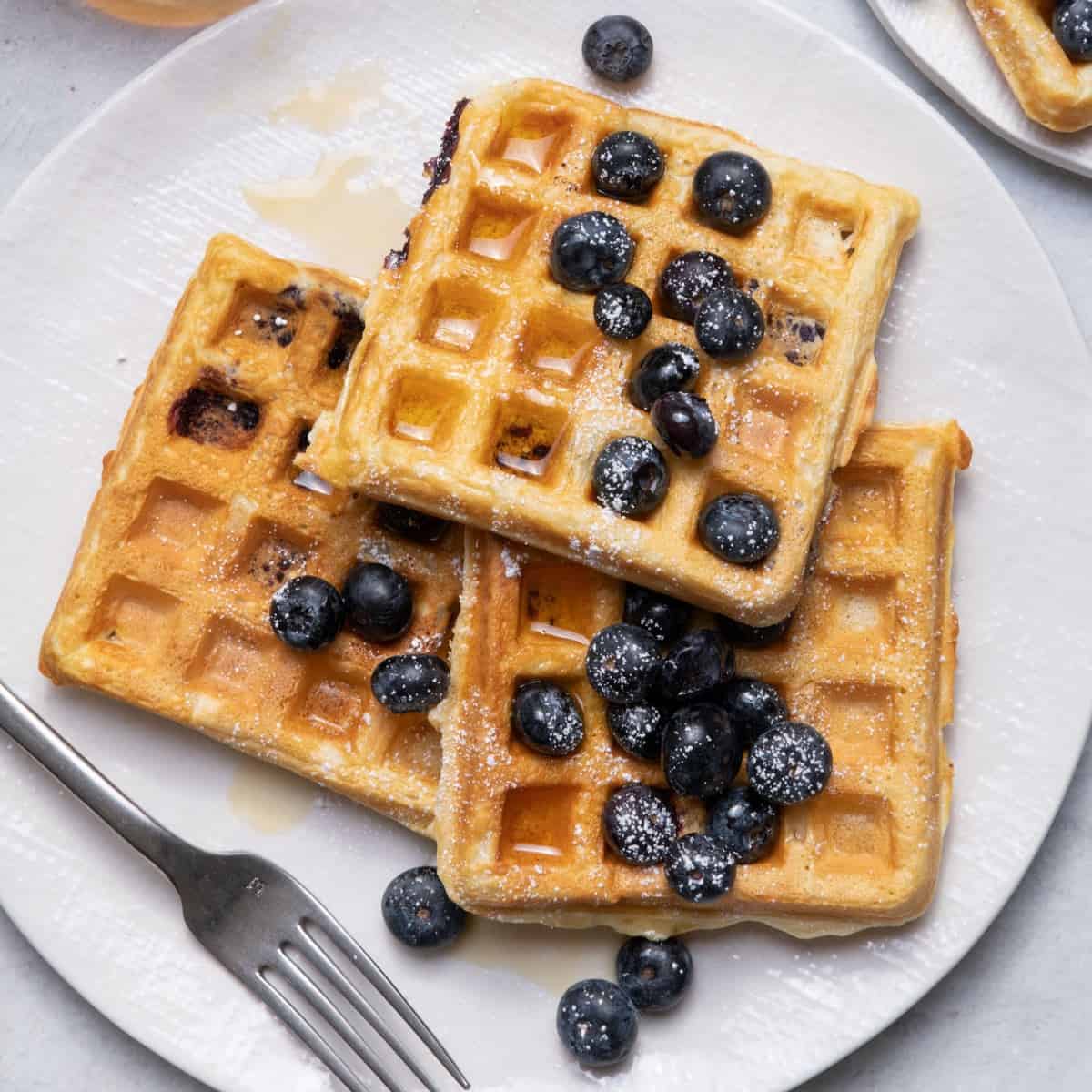 Blueberry Yogurt Waffles
