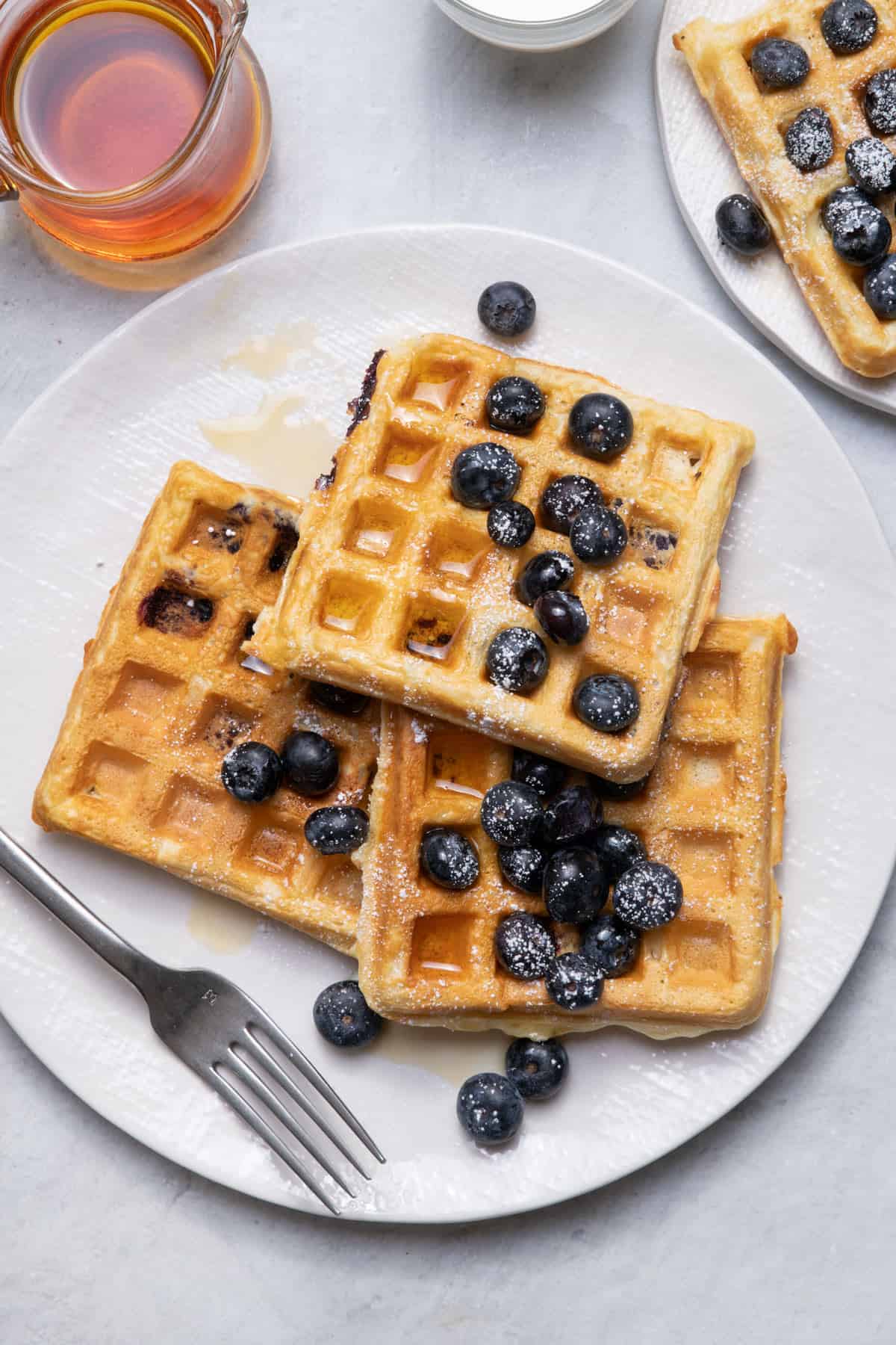 Crisp Fluffy Blueberry Waffles