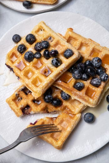 Blueberry Yogurt Waffles {Easy Recipe} - Feel Good Foodie