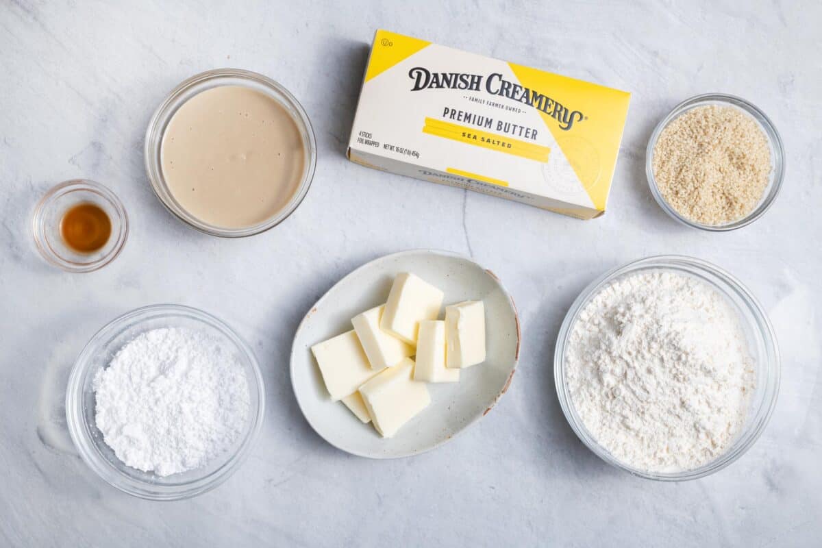 Ingredients to make the recipe with danish creamery butter