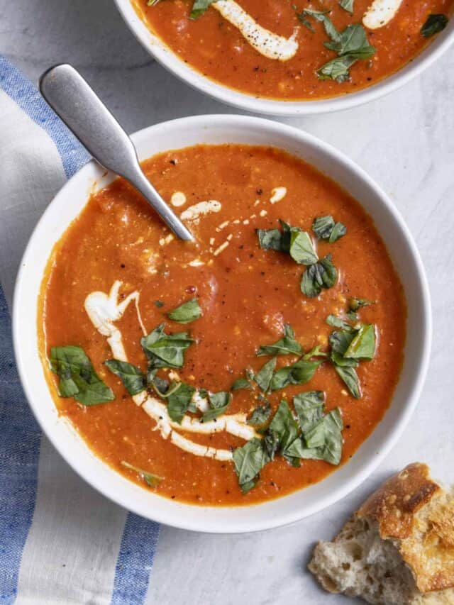 Creamy Red Pepper and Tomato Blender Soup - Whispered Inspirations
