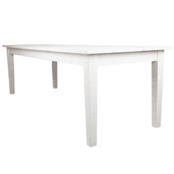 white farm table