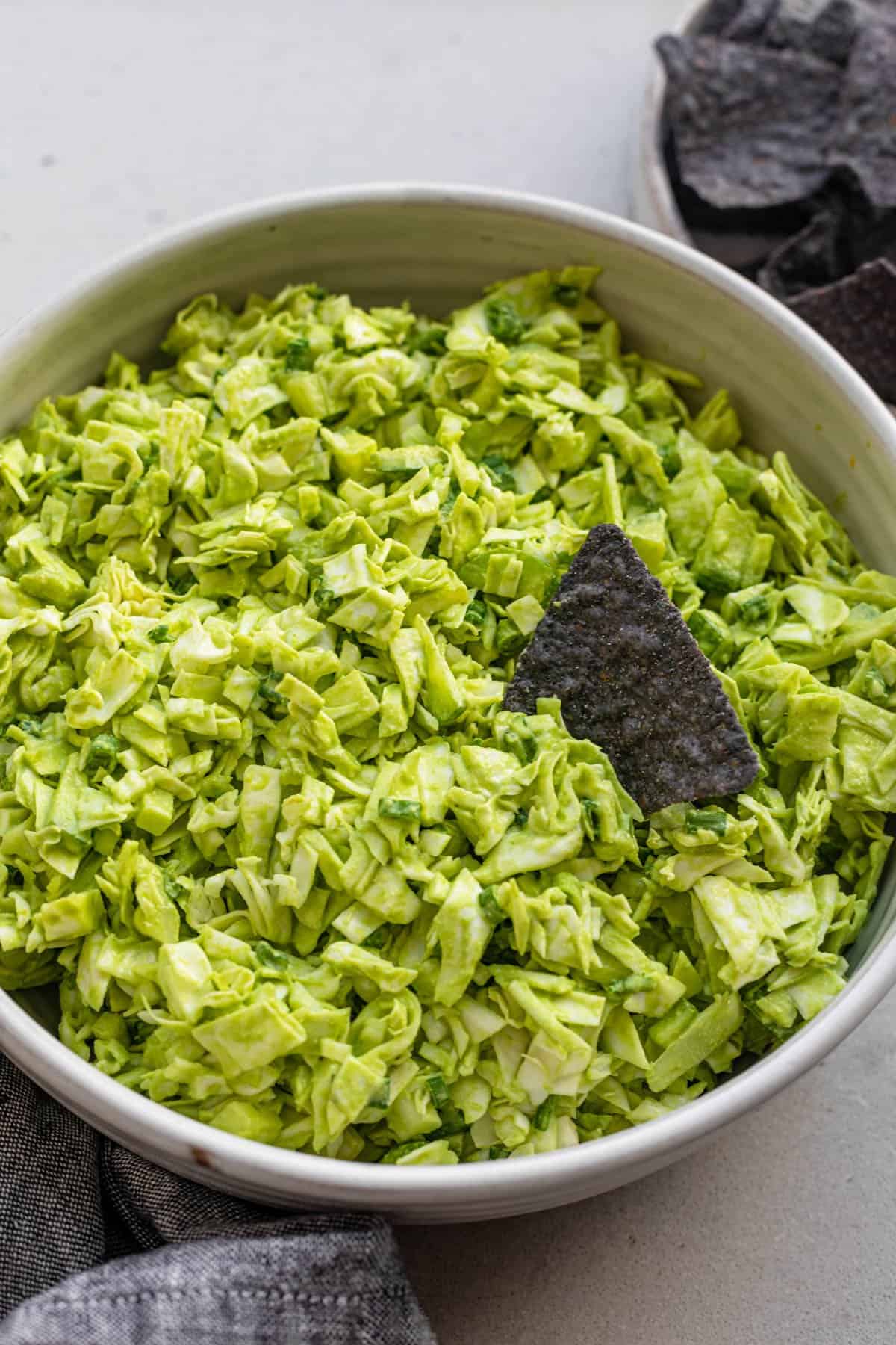 Taco salad bowl with green goddess dressing