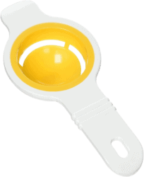 yellow and white plastic egg separator tool