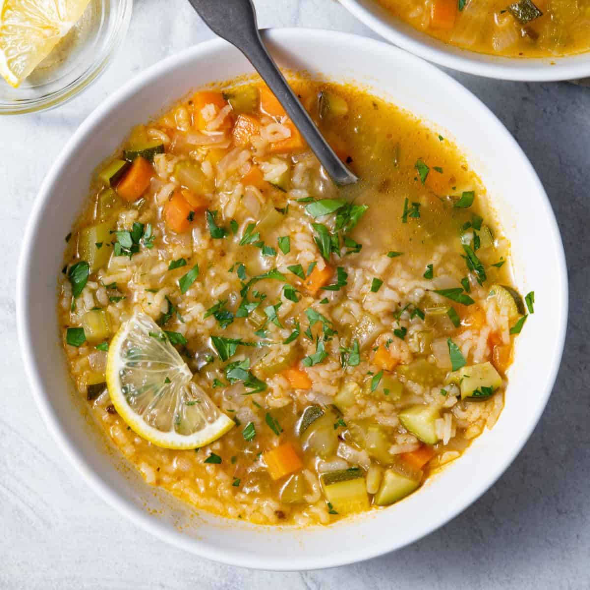 Lemon Rice Soup Recipe