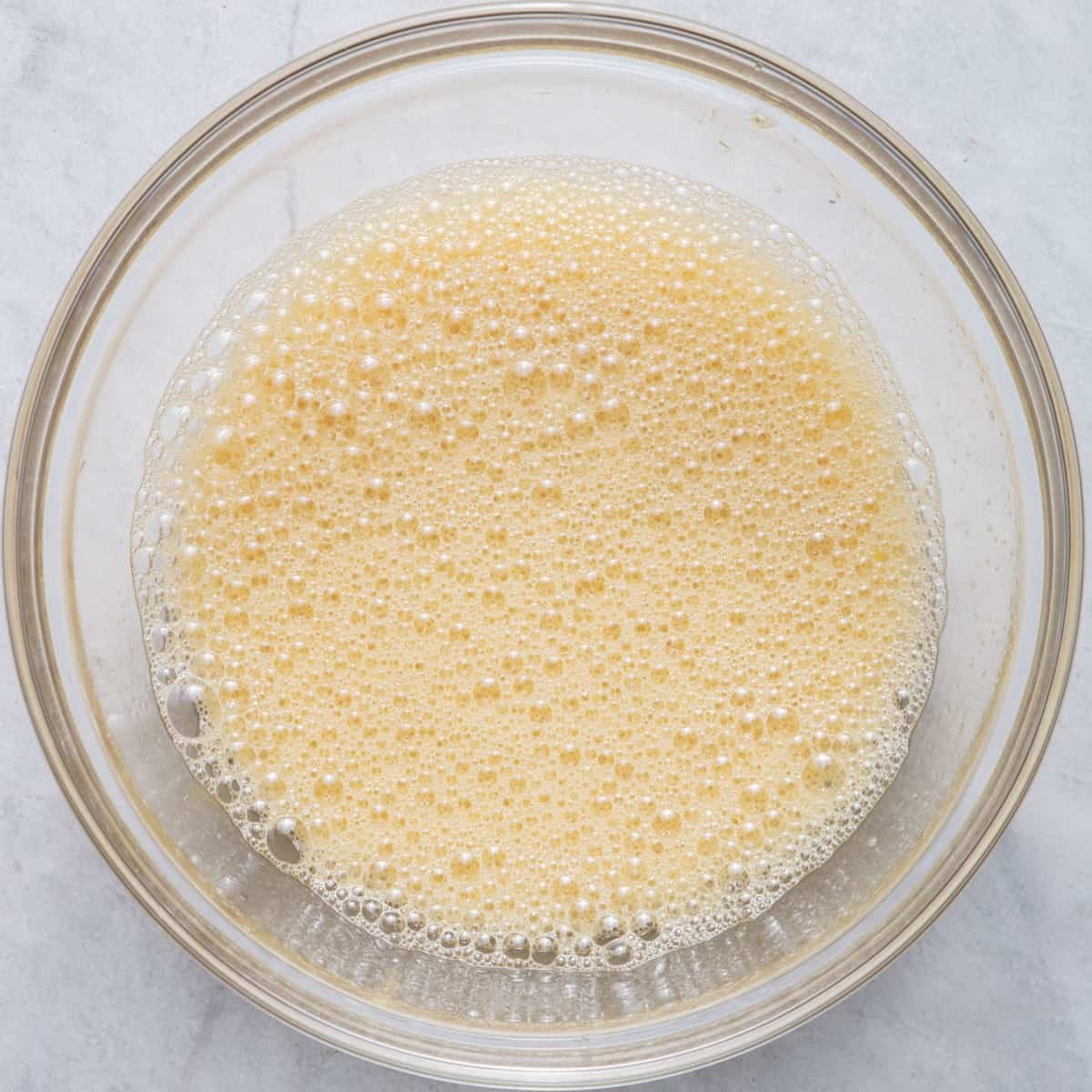 Egg and maple syrup whisked together.