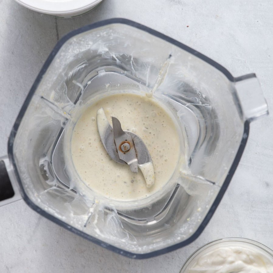 Dressing after blended.