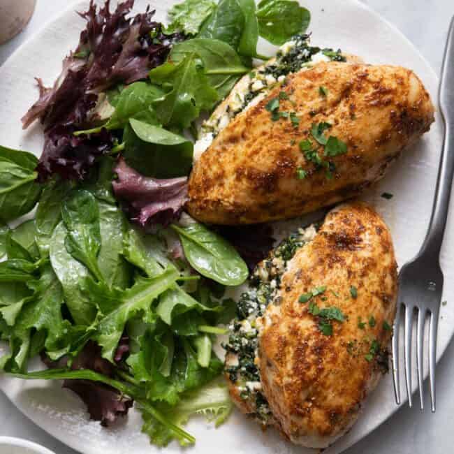 Spinach Feta Stuffed Chicken.