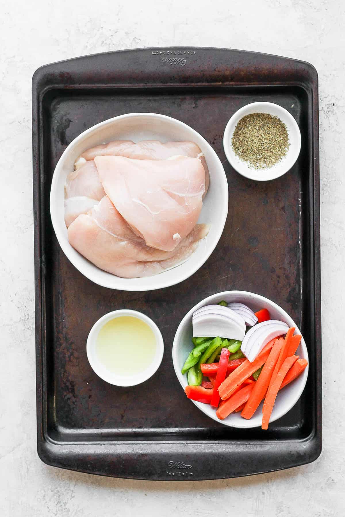 Ingredients to make sheet pan meals
