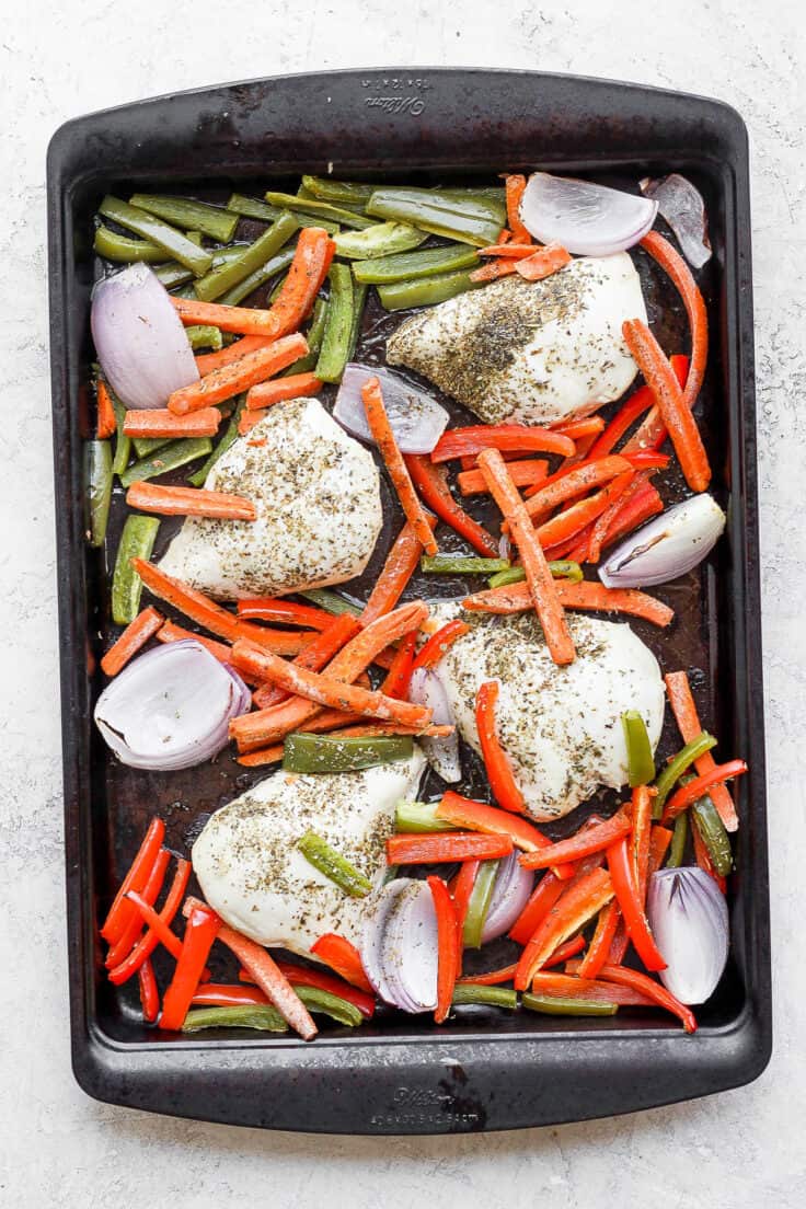 Sheet pan meal with chicken and vegetables