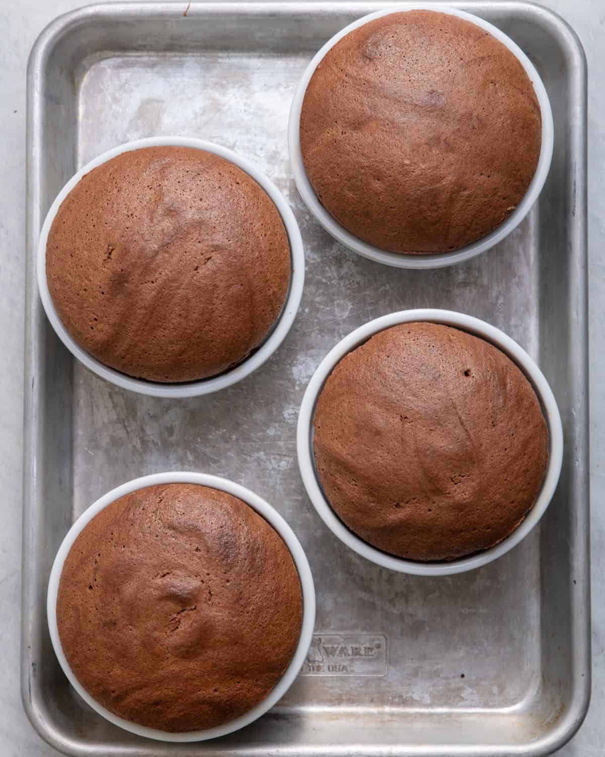 Souffle in ramekins after baking.