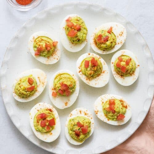 Avocado Deviled Eggs.