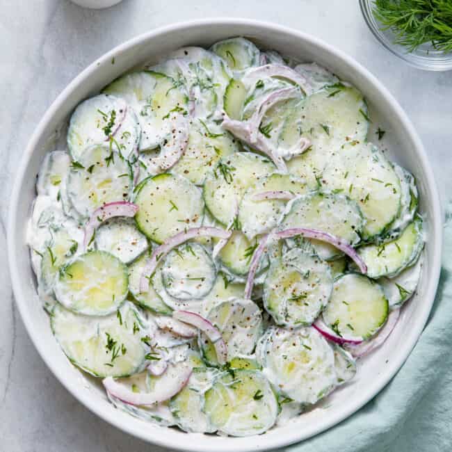 one bowl creamy cucumber salad
