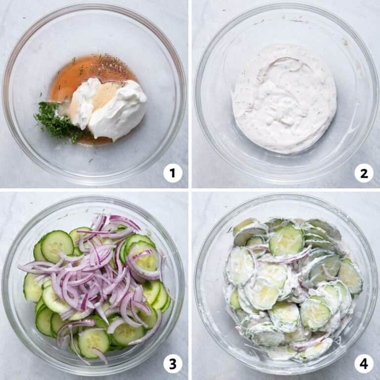 5 Minute Creamy Cucumber Salad Sour Cream Base Feel Good Foodie 7319