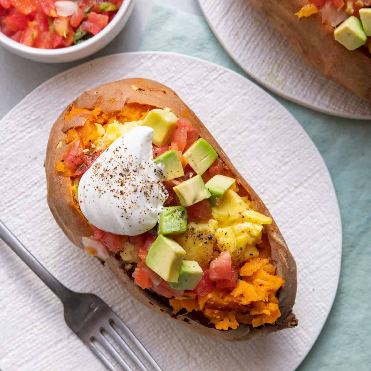 Loaded Breakfast Sweet Potatoes.