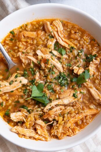 Freekeh Soup with Chicken.