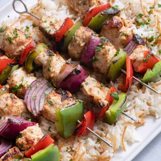 Grilled Chicken Kabobs.