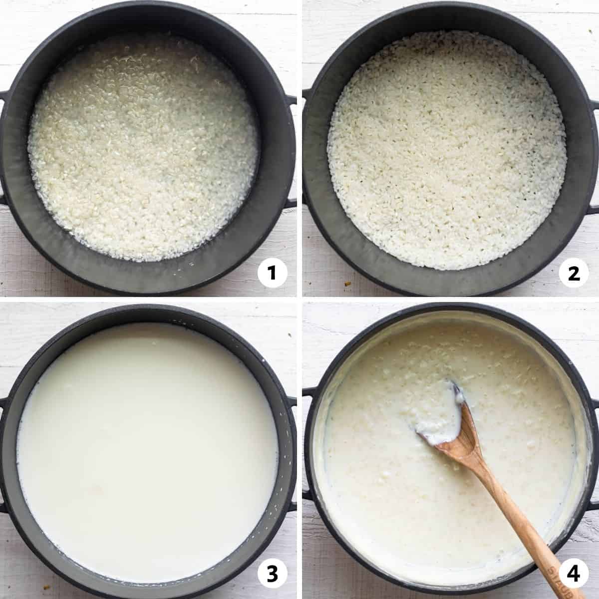 4 image collage of how to make recipe.