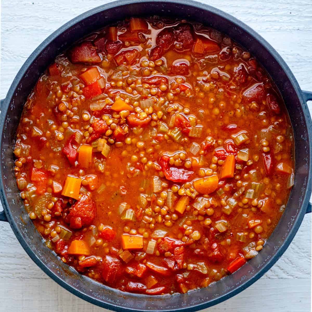 All ingredients in pot.