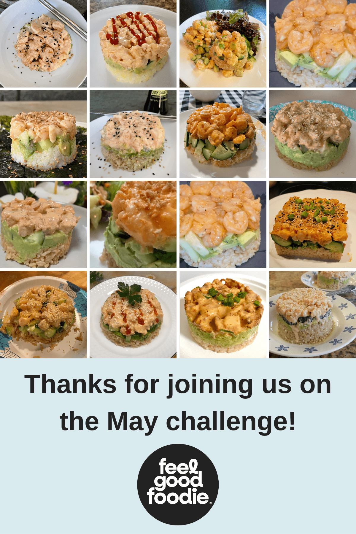 May Cooking Challenge Remakes Collage Shrimp Sushi Stack