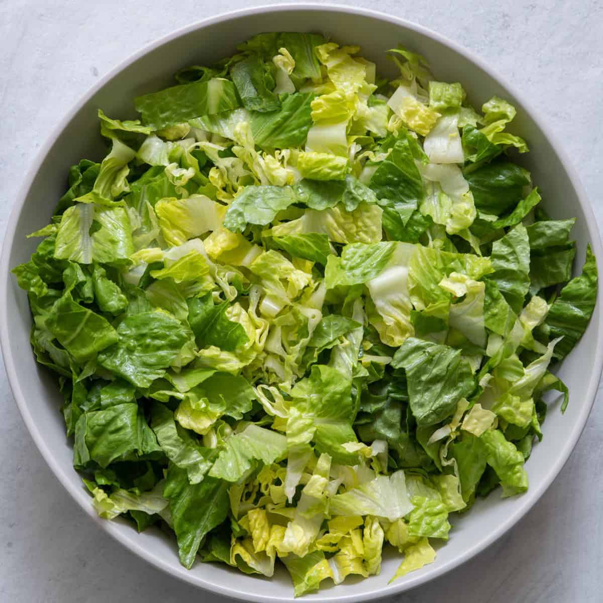 Lettuce in a large bowl.