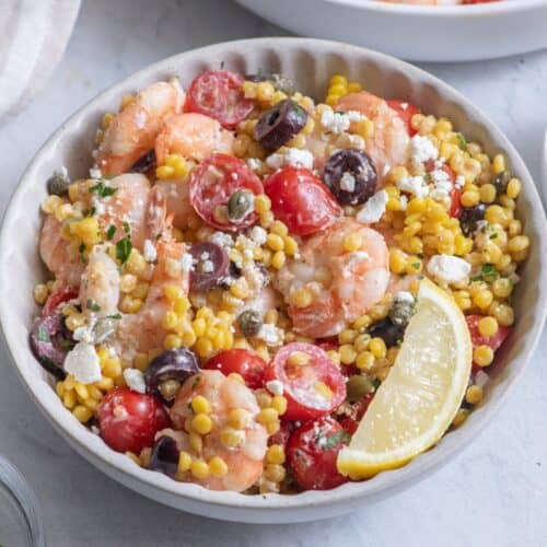 Mediterranean Couscous with Shrimp.