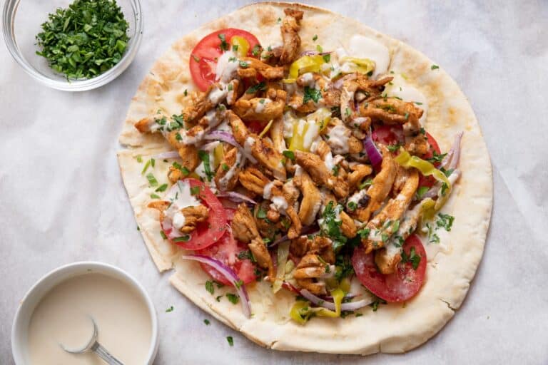 Shawarma Pizza {Middle Eastern Recipe)