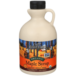 a bottle of maple syrup