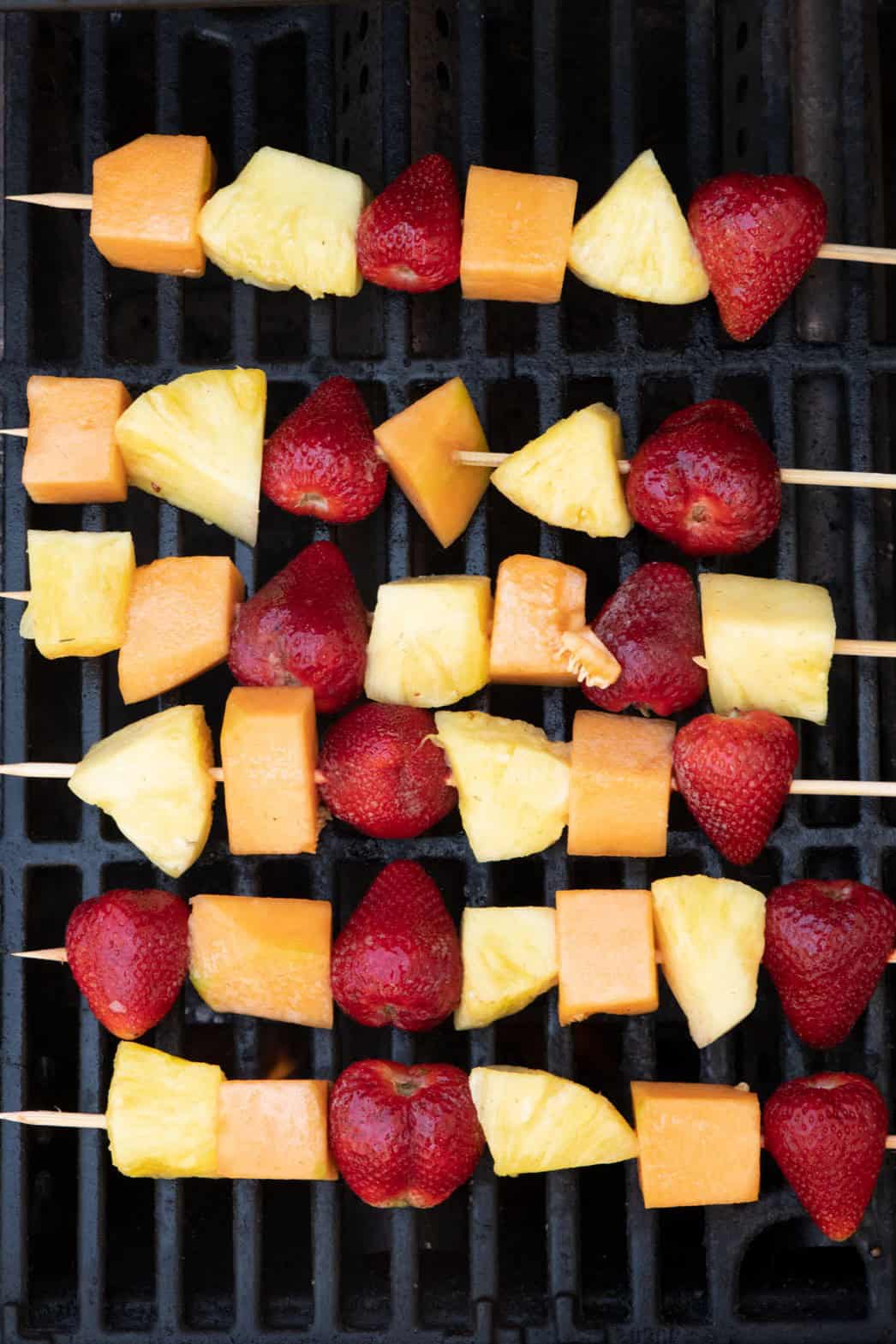 Kabobs on a grill.