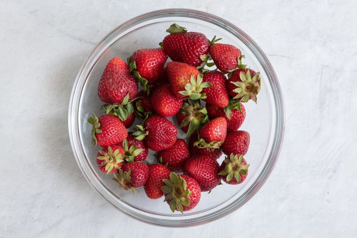Bowl of strawberries.