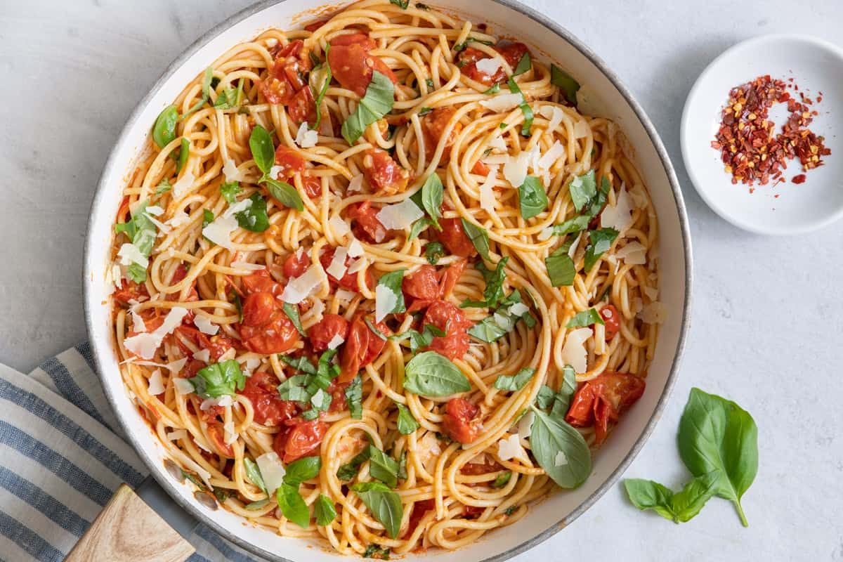 Pasta with Cherry Tomatoes.