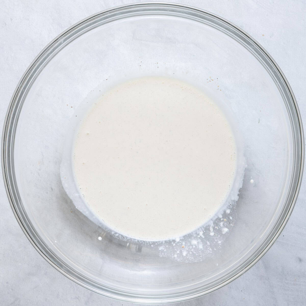 Dressing ingredients after whisked.