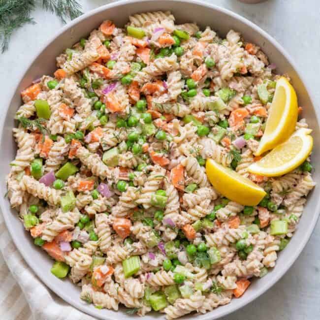 Creamy Tuna Pasta Salad.