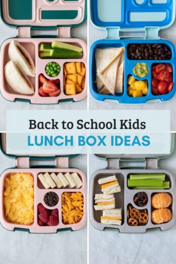 Round up featured image for back to school kids lunchbox ideas.