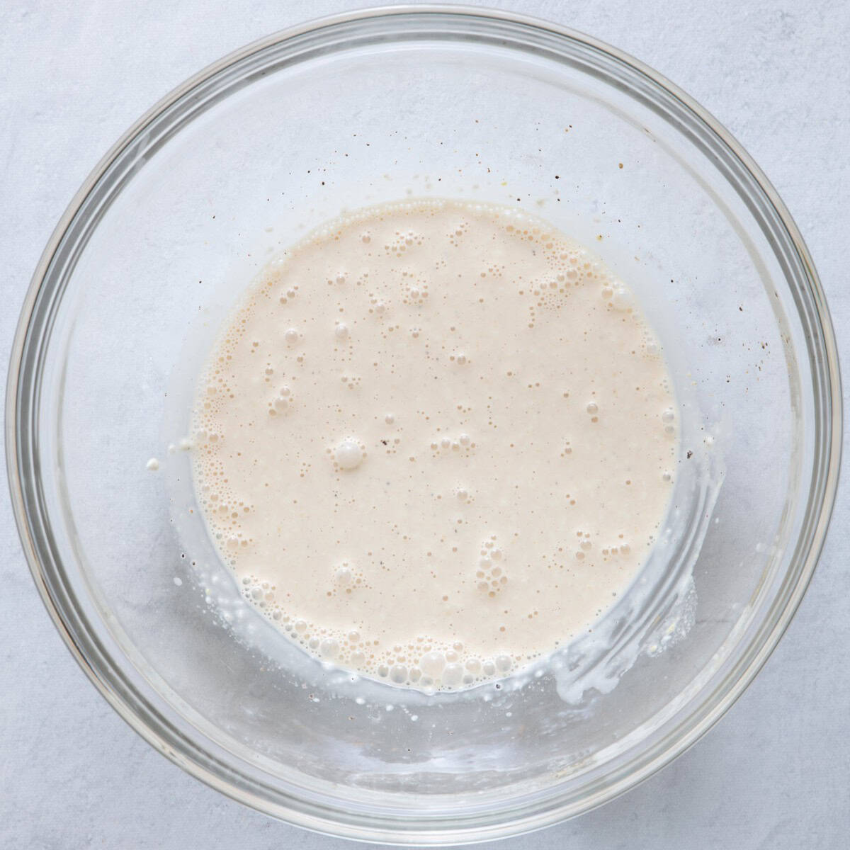 Dressing ingredients whisked.
