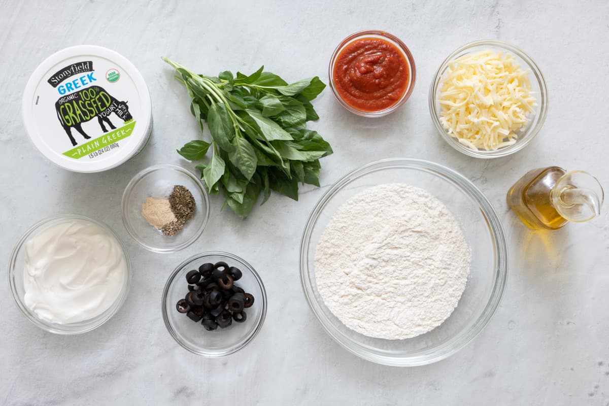 Ingredients before being prepped: Stoneyfield organic Greek yogurt